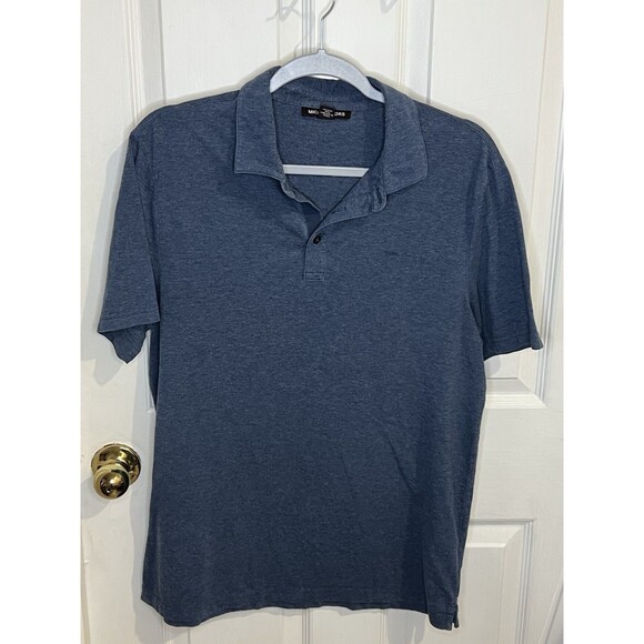 Michael Kors Polo Shirt Mens Medium Blue Embroidered Logo Collared Short Sleeve - Picture 2 of 9
